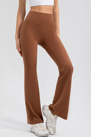 Caramel Sculpted Flare Leggings with high waist and performance fit