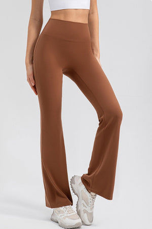 Caramel Sculpted Flare Leggings with high waist and performance fit
