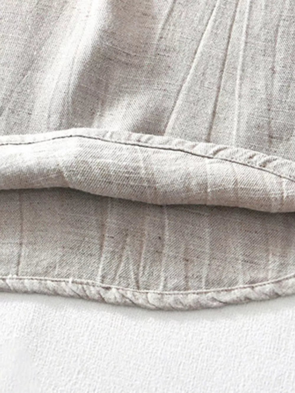 Men's Plus Size Button Detail Short Sleeve Shirt, fabric detail