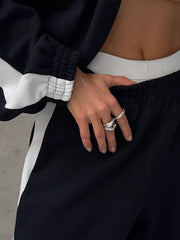 Zip Up Long Sleeve Outerwear And Pants Set in Brown, alternate angle