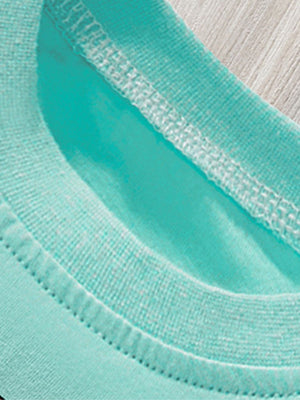 Toddler two-piece set in teal cotton with reinforced stitching detail