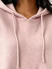 Cozy Ribbed Long-sleeve Hooded Sweater