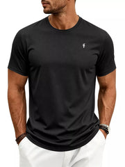 Men's Classic Fit Crew Neck T-shirt Plus Size in Black, front view