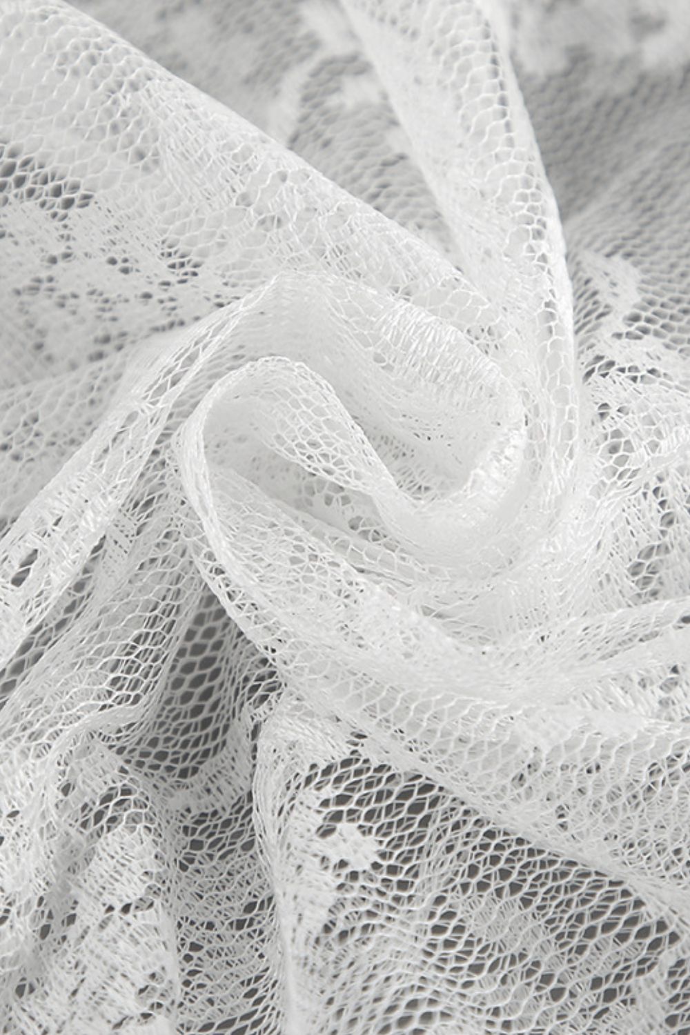 White floral lace maxi skirt fabric detail