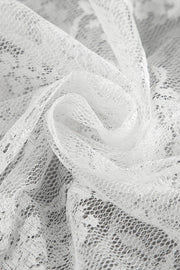 White floral lace maxi skirt fabric detail