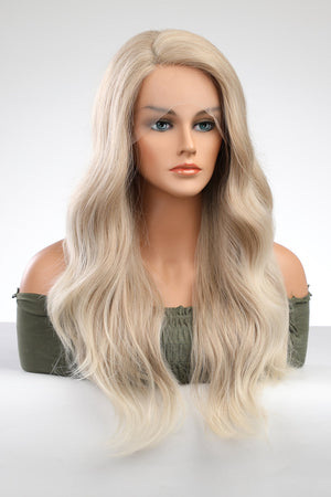 Blonde lace front wig with beachy waves and a comfortable cap