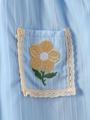 Children's Embroidered Ruffled Hem Dress, close-up detail