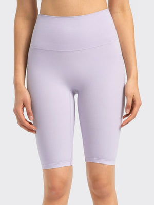 Sculpted Active Bike Shorts in Heliotrope Purple with a high waist and seamless design.