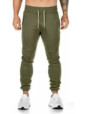 Men's Drawstring Slim Fit Joggers in Grey, fabric detail