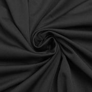 Black ruched one-shoulder evening dress fabric detail