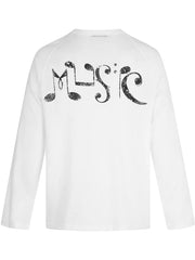 Men's Graphic Long Sleeve T-shirt in Black, model styling view