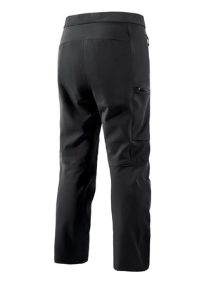 Black cargo sweatpants with zippered pockets and quick-dry fabric.