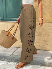 Relaxed Fit Drawstring Wide-leg Pants