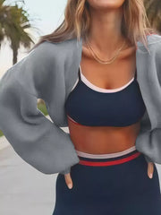 cardigan in Black with cropped and cropped