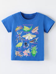 Children's Insect Print Round Neck Tee, side view