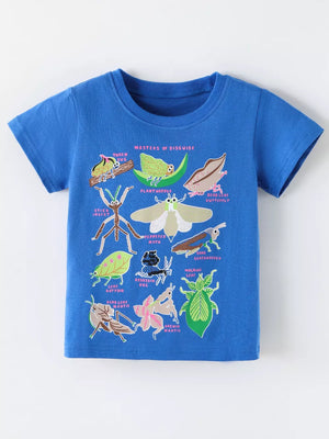 Children's Insect Print Round Neck Tee, side view