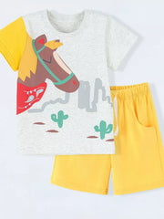 Children's Horse Graphic Tee And Shorts Set, side view
