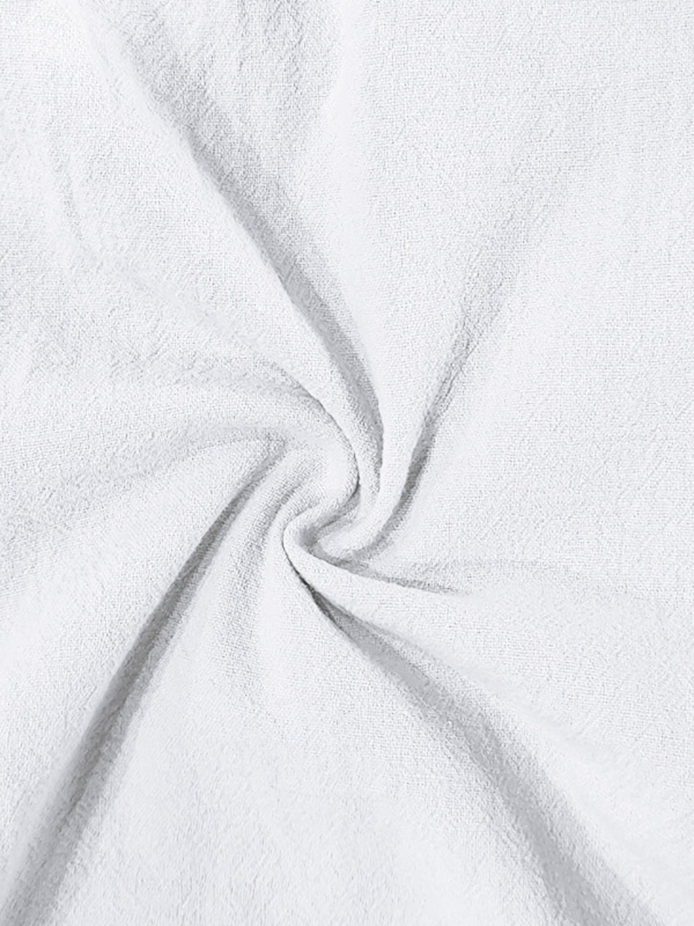 White cargo sweatpants with drawstring detail, showing textured fabric.