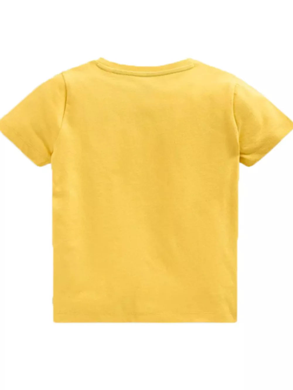 Yellow cotton blend toddler t-shirt with short sleeves and crew neck.