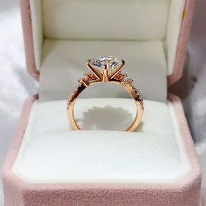 0.3 Carat Moissanite Sculpted Sterling Silver Ring, close-up detail