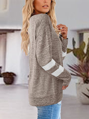 Chic Vibe Raglan T-Shirt in Light Gray with white stripe detail on sleeves.