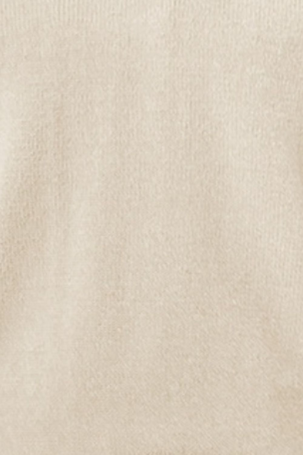 Light yellow knit pullover sweater with ruffled sleeves and V-neck.
