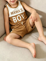 Children's Tank Top And Shorts Set in Light Green, front view