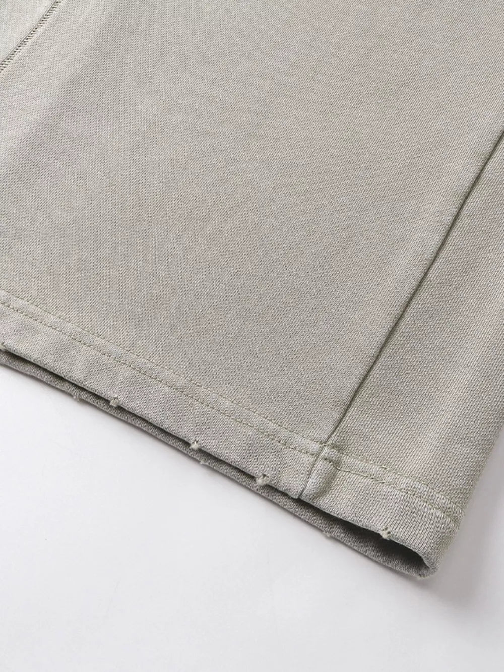 Light Gray Luxe Drawstring Wide Leg Sweatpants with distressed hem detail.
