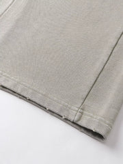 Light Gray Luxe Drawstring Wide Leg Sweatpants with distressed hem detail.