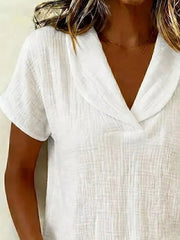 Textured Short Sleeve Plus Size Blouse, side view