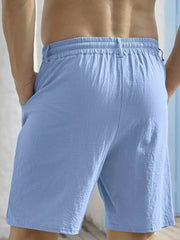 Men's Lightweight Drawstring Shorts Plus Size, back view