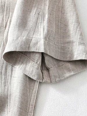 Men's Plus Size Button Detail Short Sleeve Shirt, back view