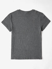 Dark Gray 100% polyester t-shirt with short sleeves and crew neck