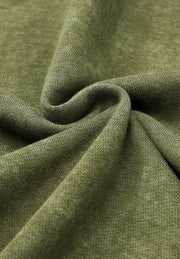 Acid wash moss green sweatshirt with mock neck, close-up detail of fabric texture.