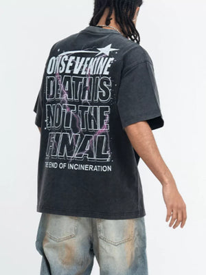 Men's Vintage Washed Graphic T-shirt, model styling view