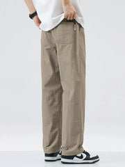 Relaxed fit wide-leg sweatpants in khaki with a back pocket detail.