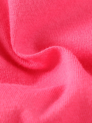 Charming ruffle sleeve dress in strawberry pink cotton with bird appliques.