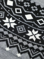 Fair Isle Knit Short Sleeve Sweater