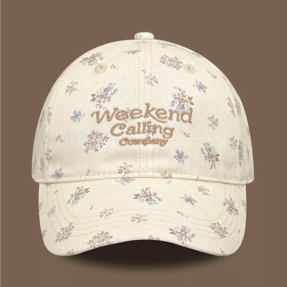 Floral Print Baseball Cap, side view