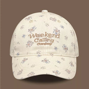 Floral Print Baseball Cap, side view