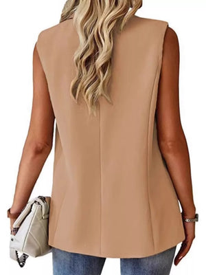 One Button Blazer Vest in Navy, view 12