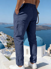 Men's Casual Drawstring Pants With Pockets