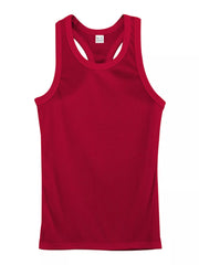 Men's Full Size Round Neck Tank in White, view 14