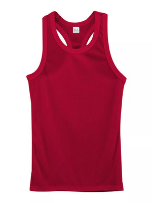 Men's Full Size Round Neck Tank in White, view 14