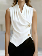 Elegant Asymmetrical Cowl Tank Top