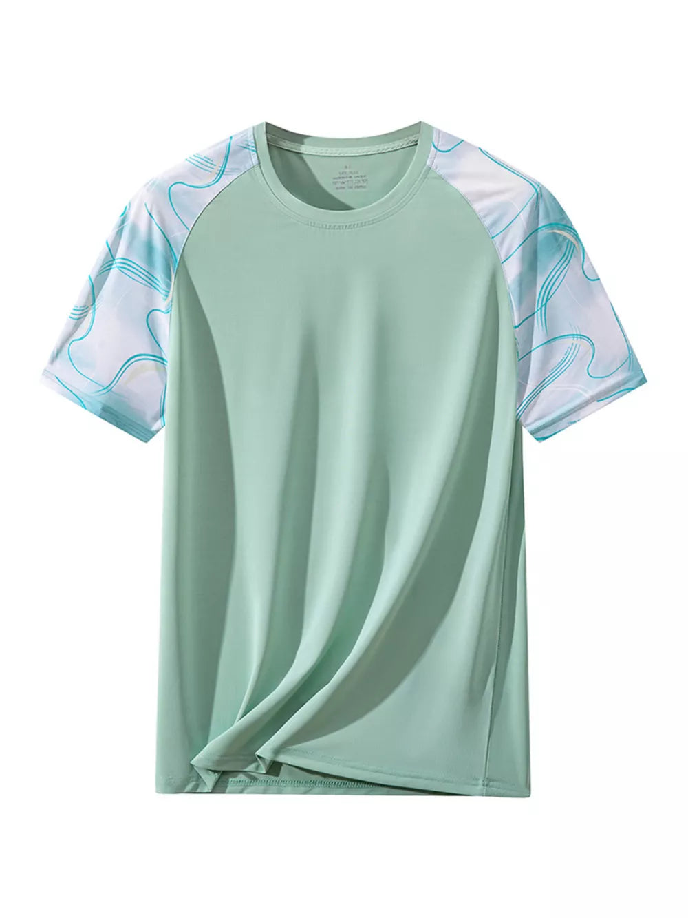 Men's Plus Size Color Block T-shirt in White, front view