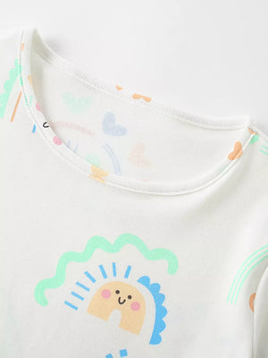 Children's Rainbow Print Short Sleeve T-shirt, close-up detail