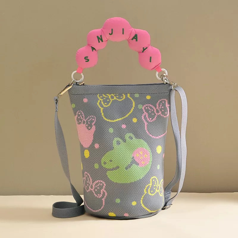 Cartoon Bucket Crossbody Bag, back view