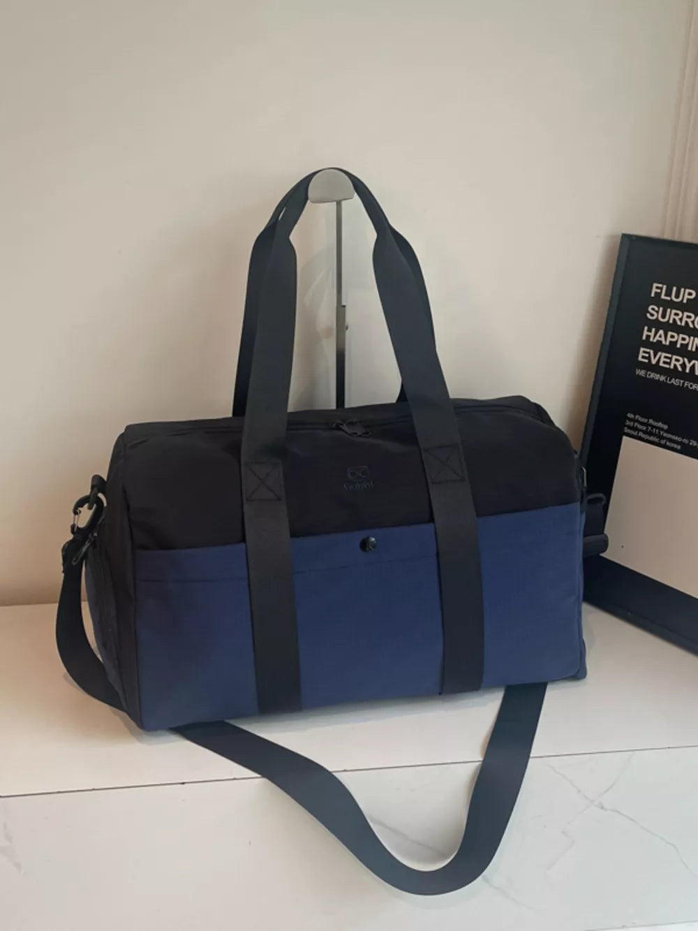Two-tone Medium Nylon Duffle Bag, front view
