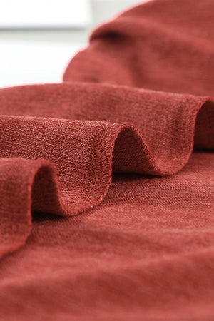 Deep Red Cozy Plaid Jogger Lounge Set fabric detail
